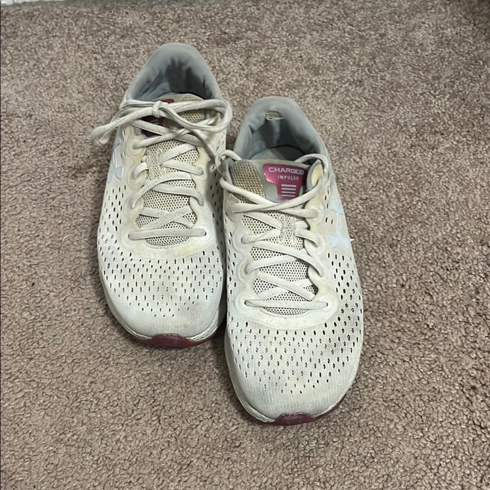 Under Armour Cream Athletic Shoes with Breathable Design